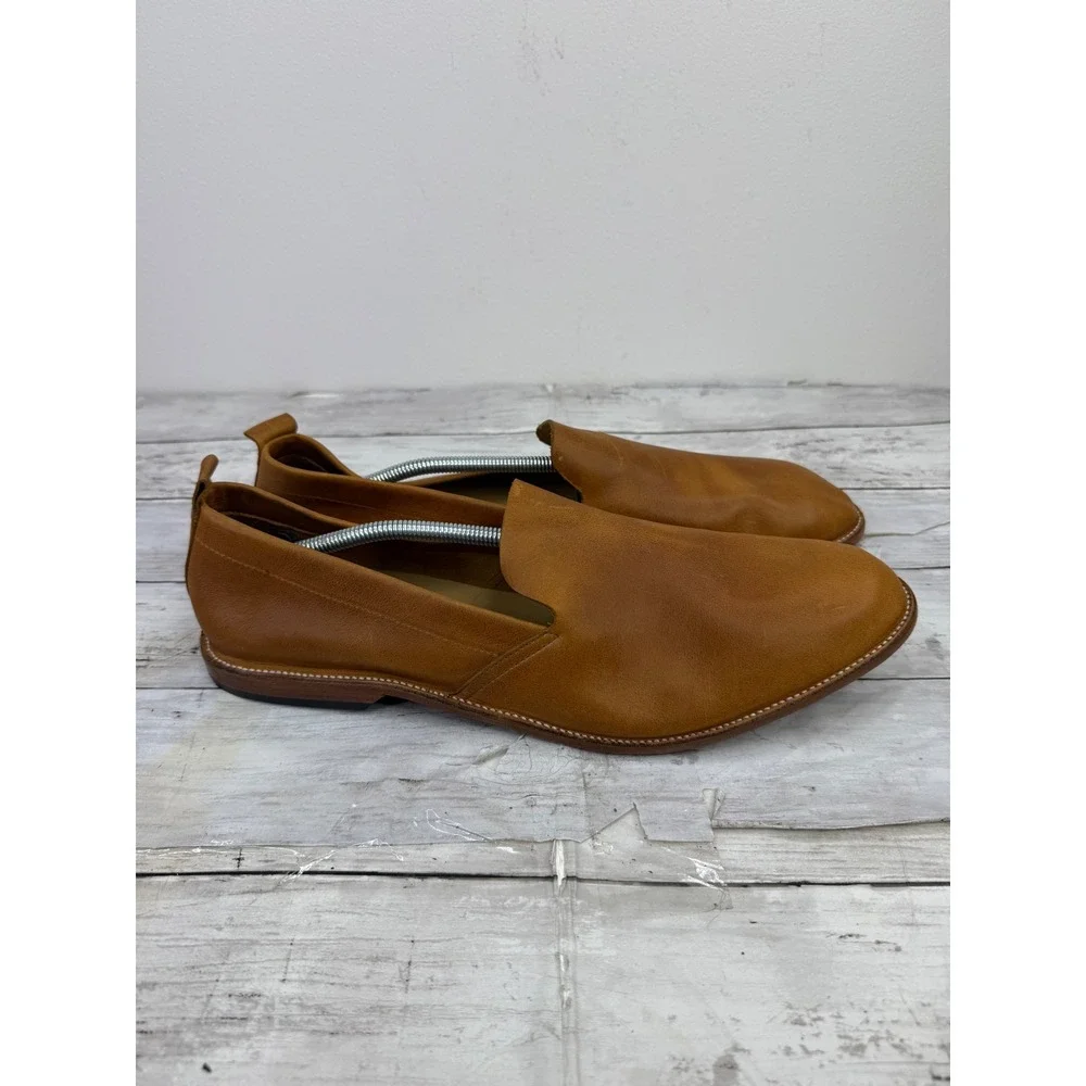 Delante Shoe Co Mens Leather Loafers Tan Brown Slip On Dress Shoes Size 14 D